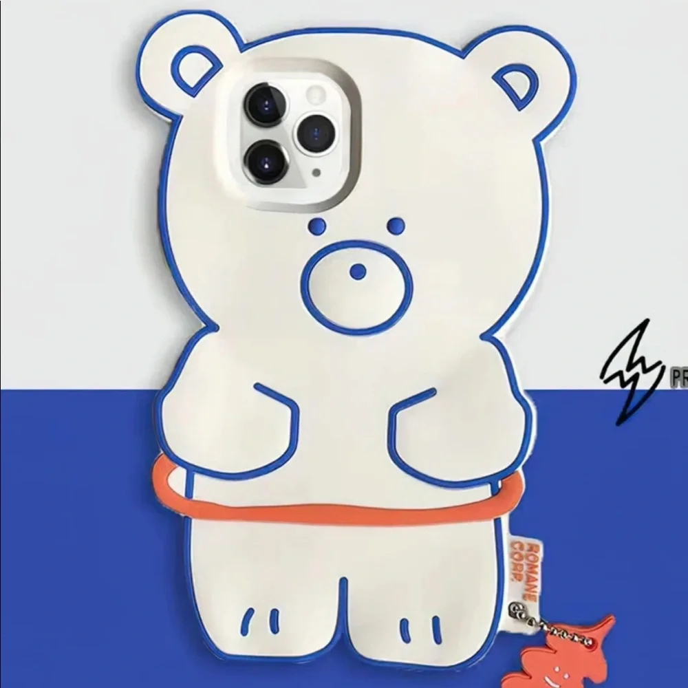 iPhone X 10 XS case silicone Bear cartoon cute white